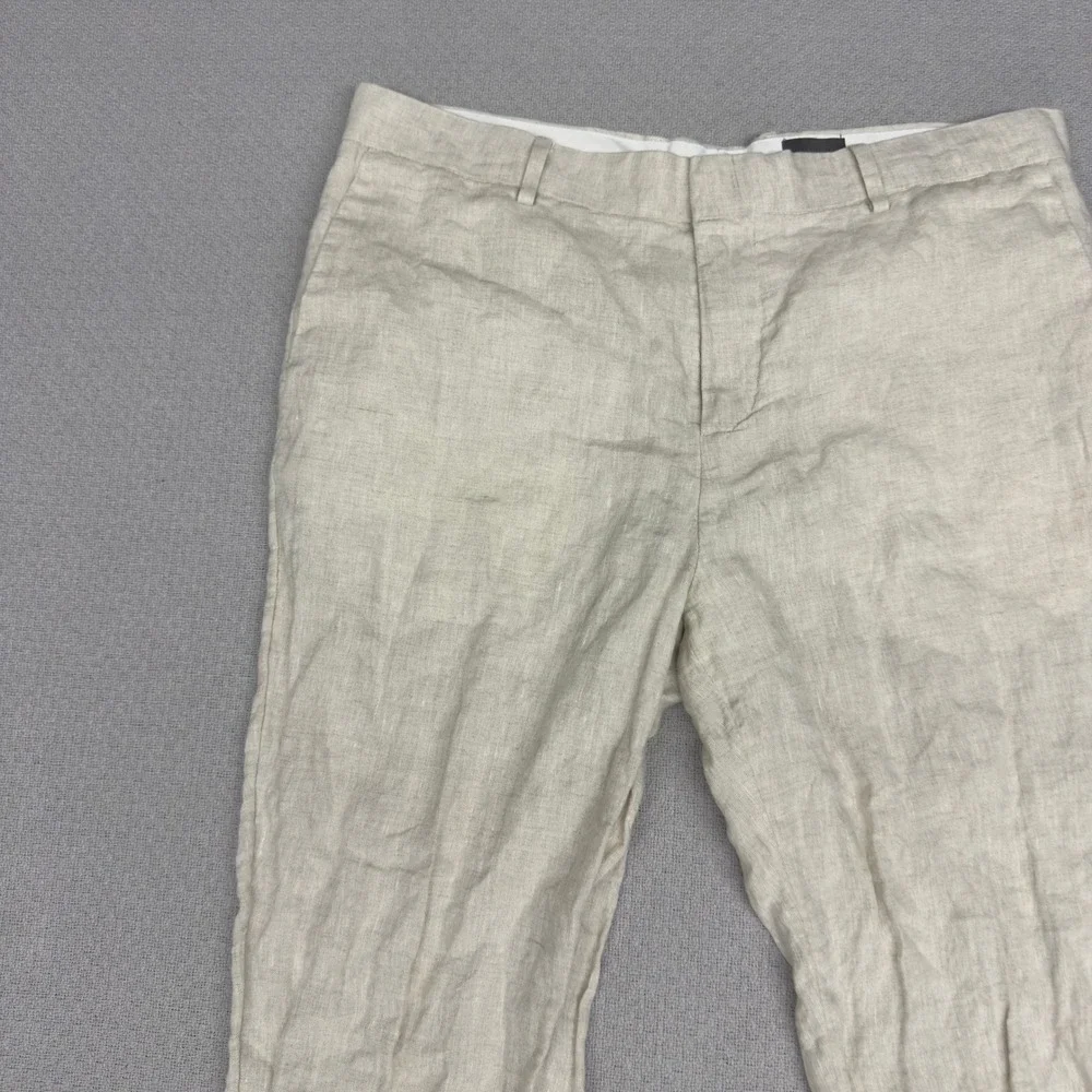 H&M Linen Pants Mens 36x27 White Slim Fit Breathable Preppy Summer Coastal